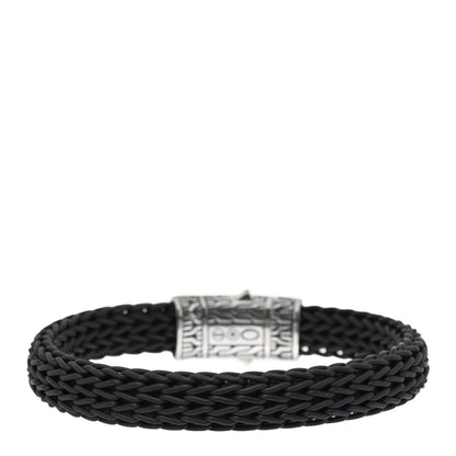 John Hardy Sterling Silver Rubber 10.5mm Classic Chain Bracelet Black 2 of 3