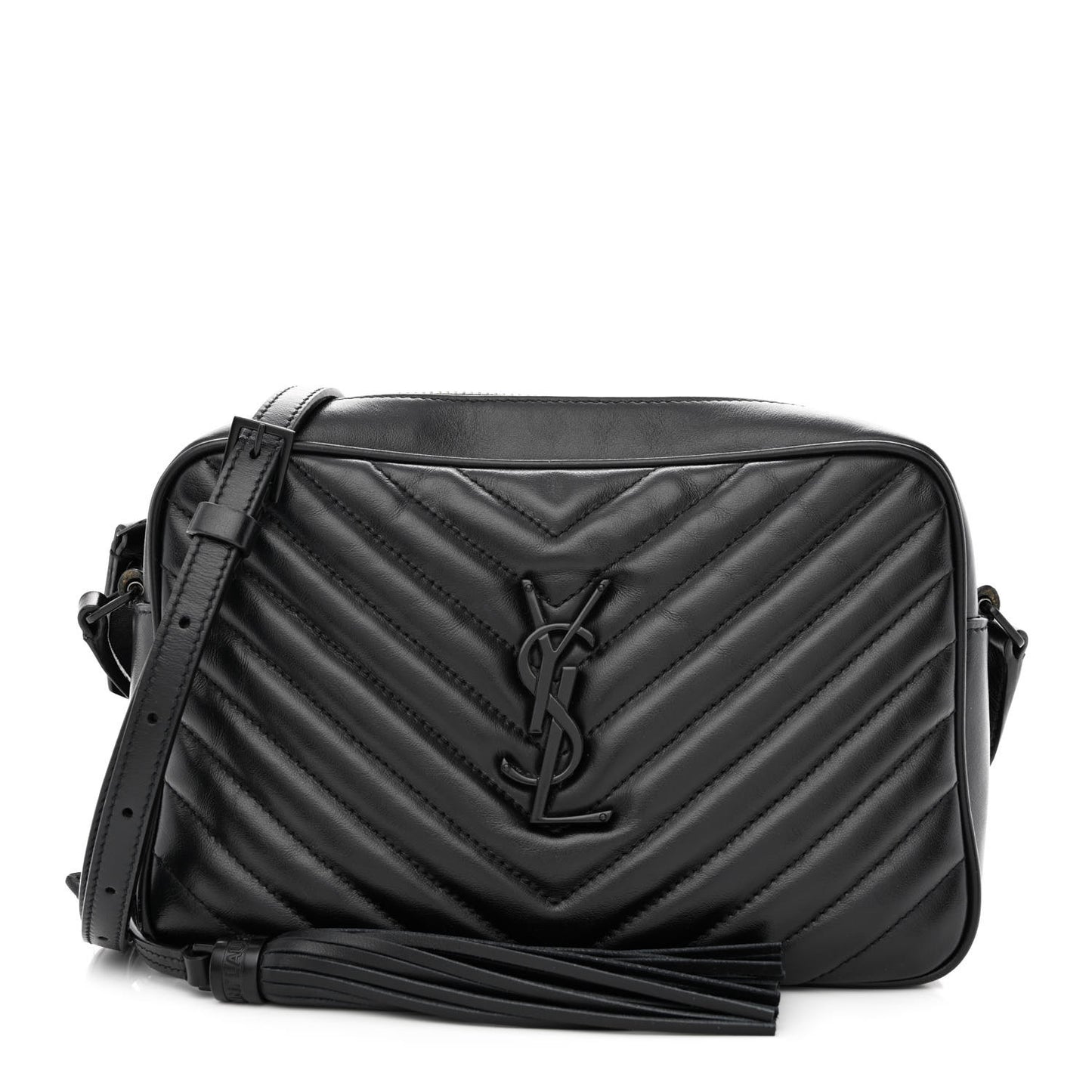 Calfskin Matelasse Monogram Monochrome Lou Camera Bag Black