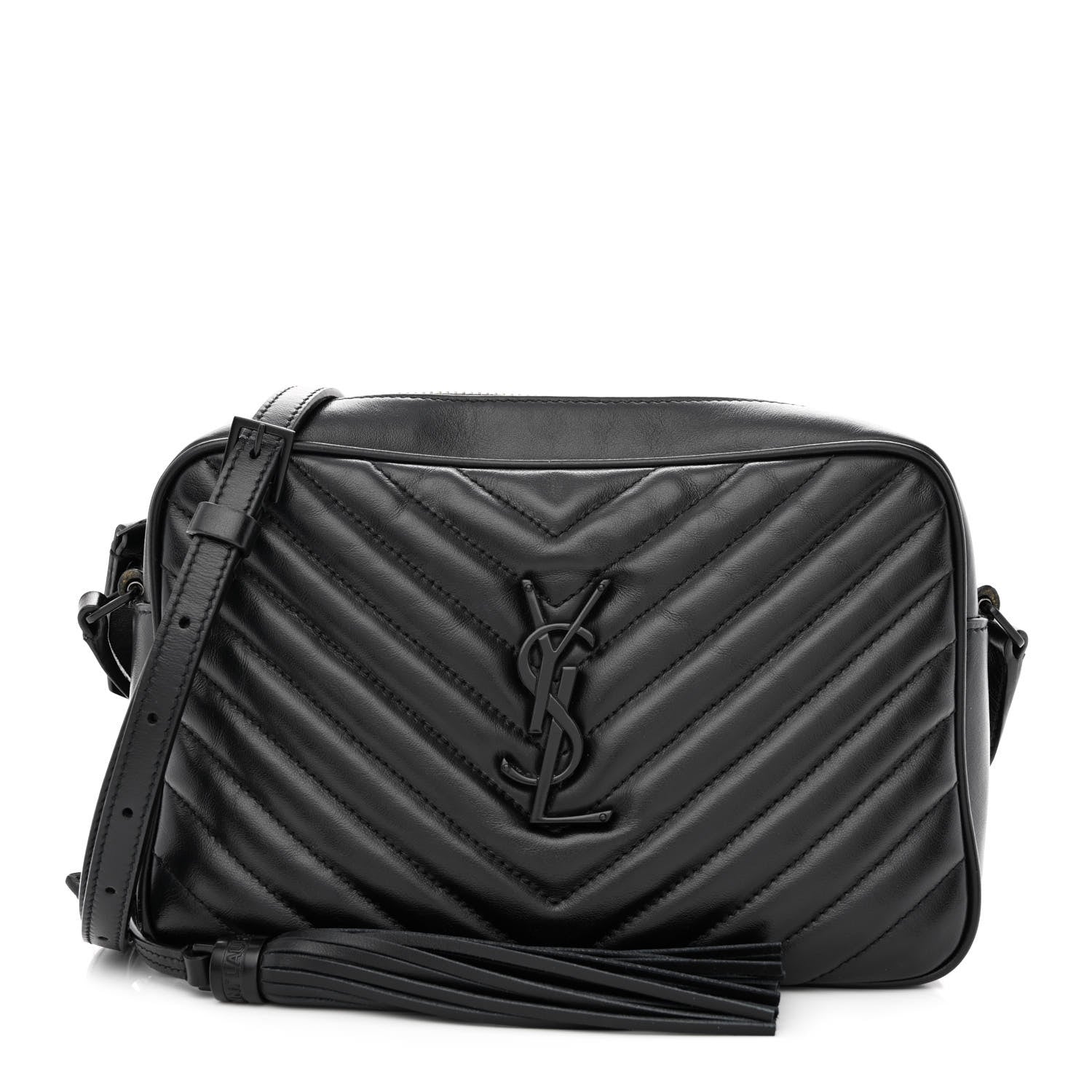 Saint Laurent Calfskin Matelasse Monogram Monochrome Lou Camera Bag Black 1 of 13