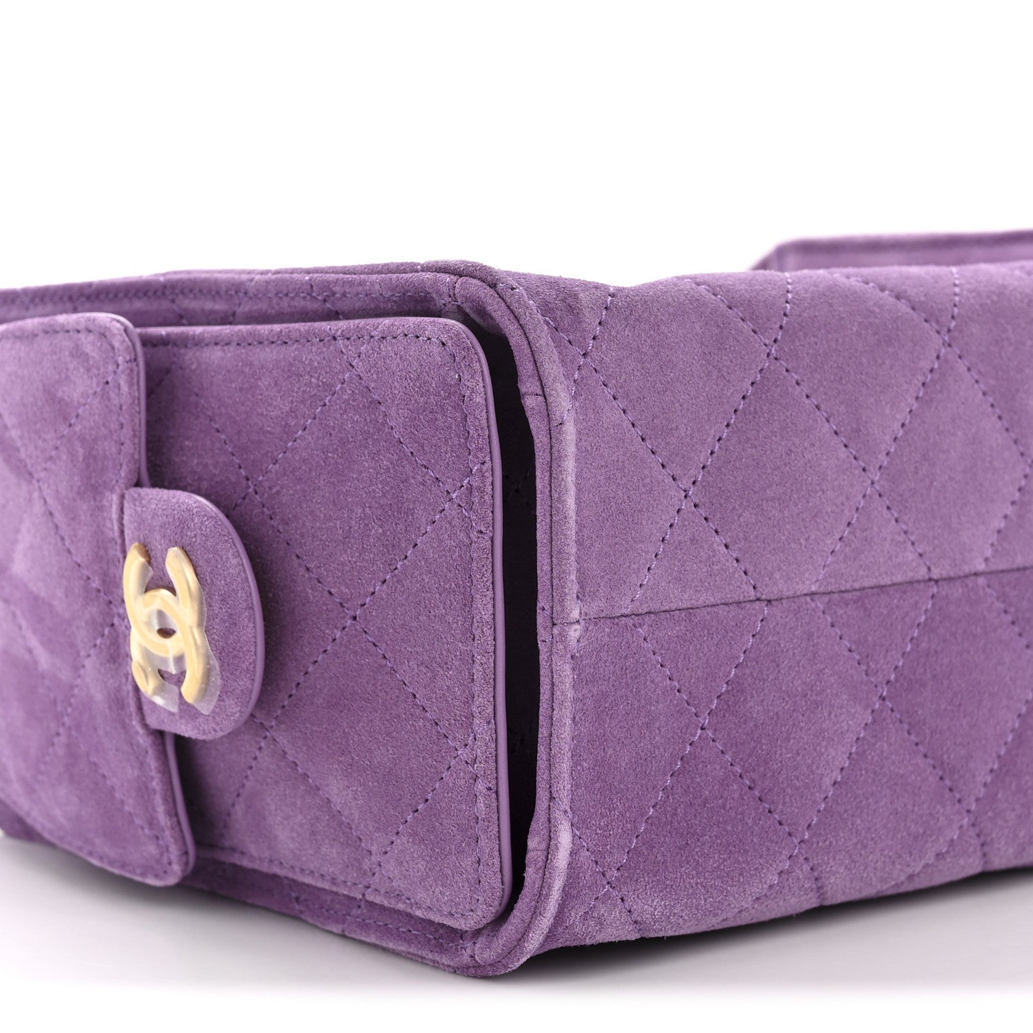 Chanel Suede Quilted Mini Chanel 25 Handbag Purple 9 of 10