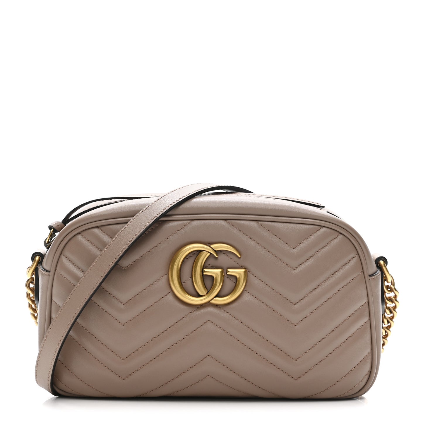 Calfskin Matelasse Small GG Marmont Chain Shoulder Bag Porcelain Rose