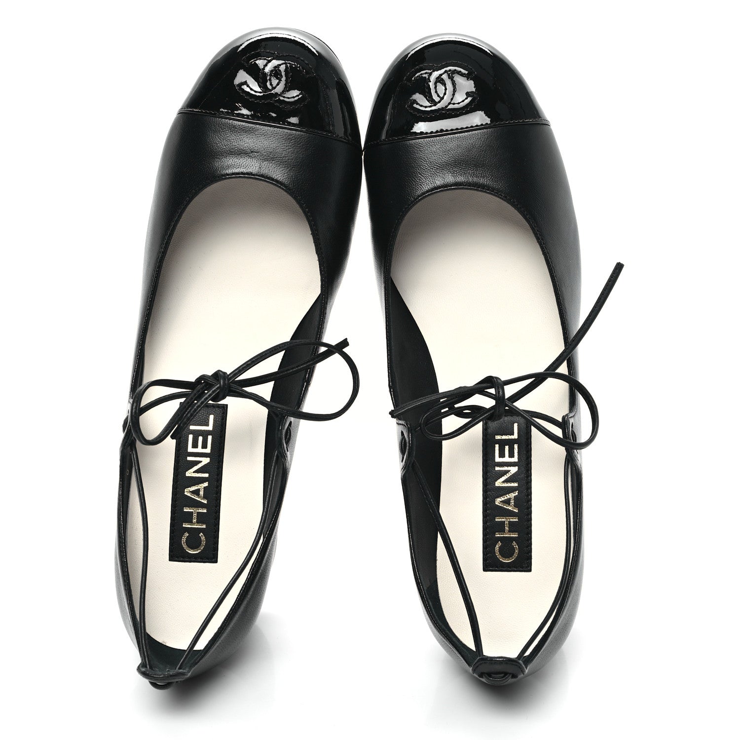 Chanel Lambskin Patent Cap Toe CC Mary Jane Pumps 39 Black 2 of 10