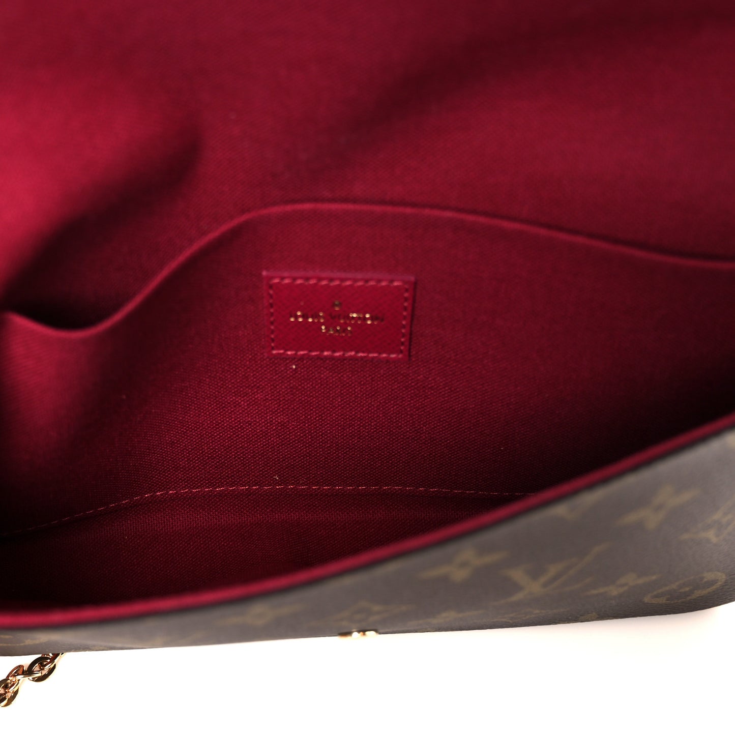 Monogram Pochette Felicie Chain Wallet Fuchsia