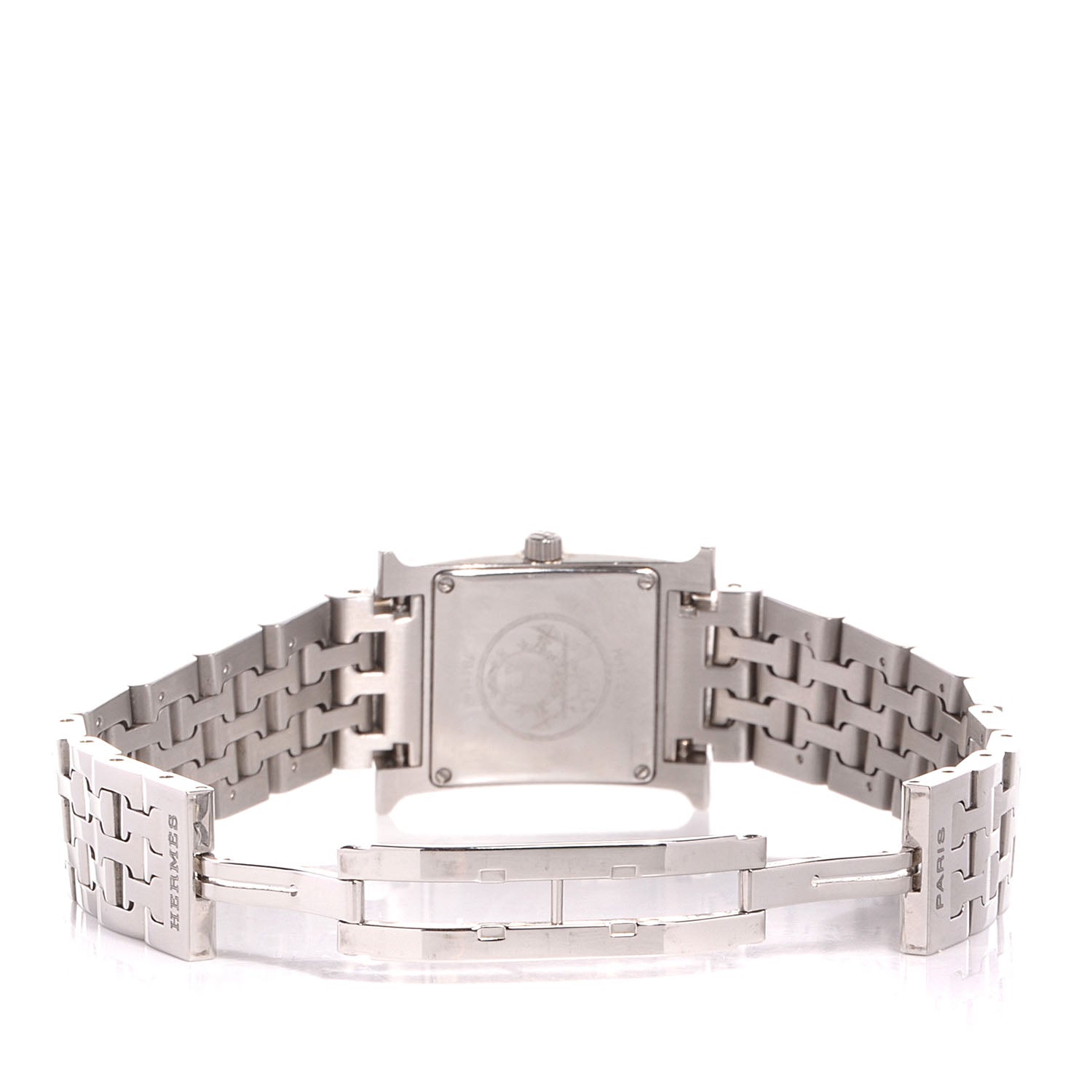 Hermes Stainless Steel Diamond Bezel 21mm Heure H Hour Quartz Watch 3 of 6