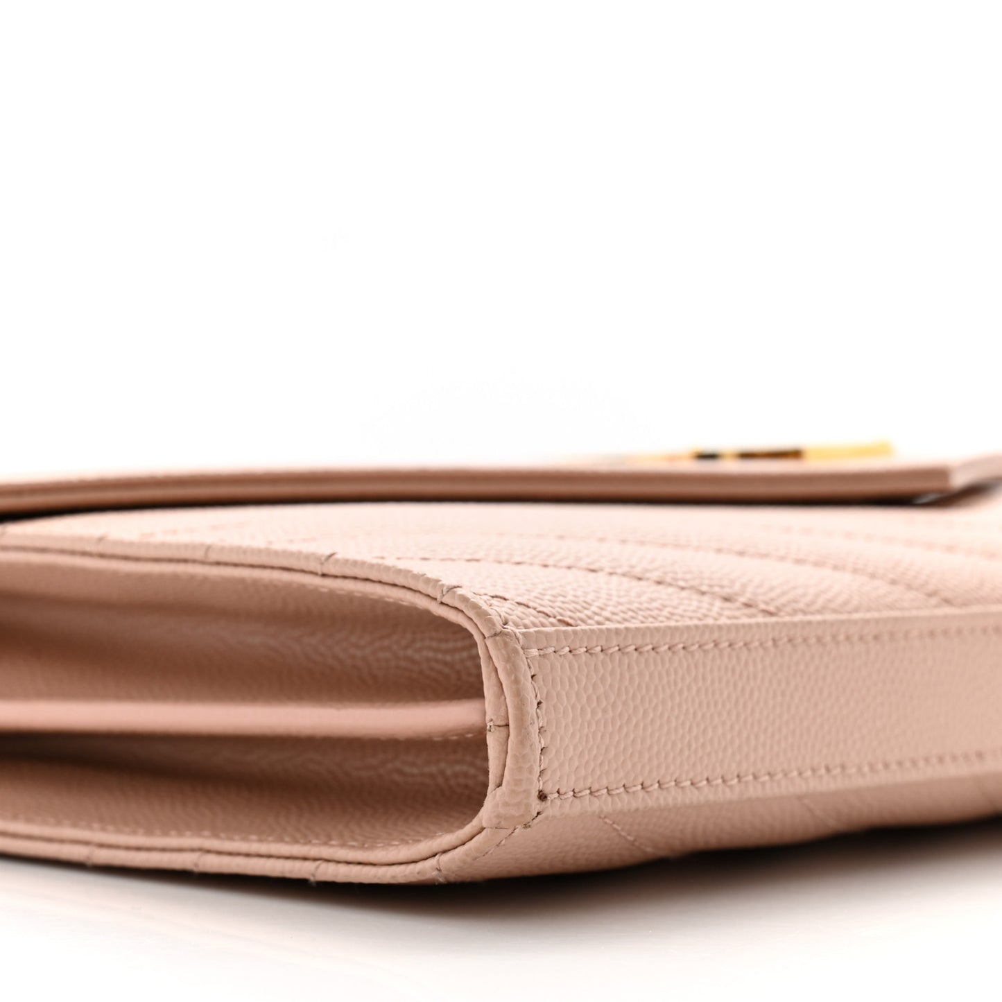Grain De Poudre Matelasse Chevron Monogram Chain Wallet Pale Pink