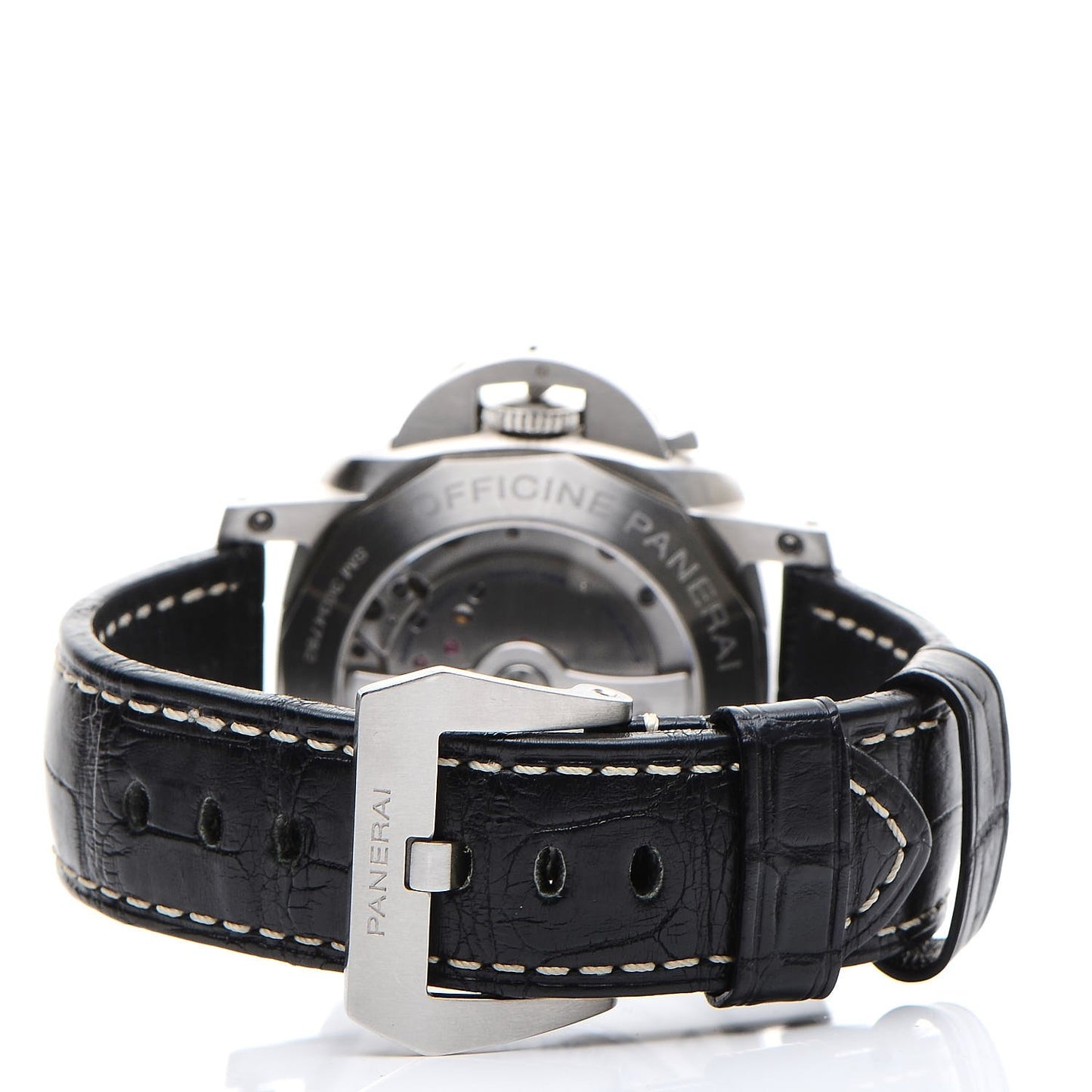 Stainless Steel Alligator 44mm 1950 3 Days GMT Power Reserve Automatic Watch Black PAM00321