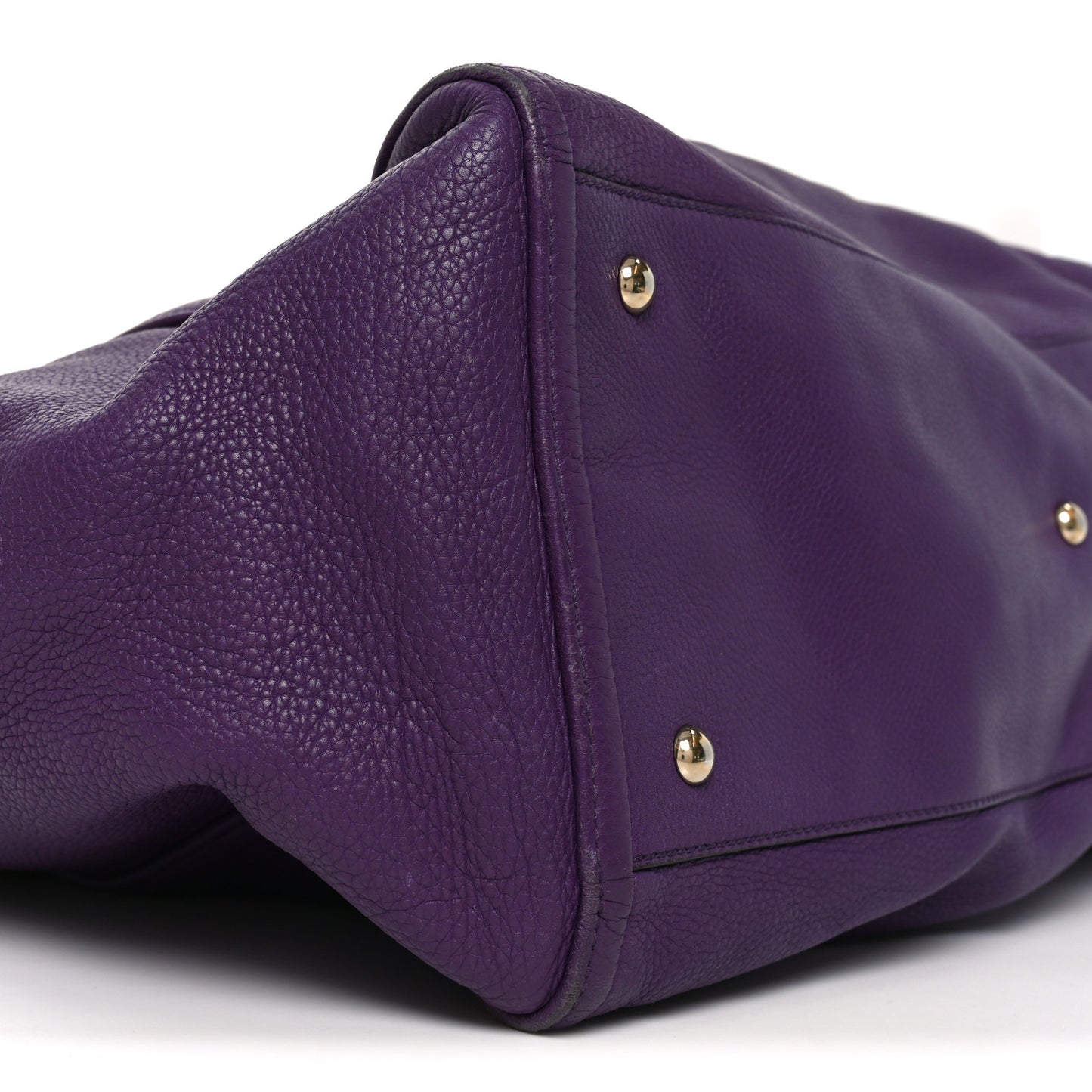 Pebbled Calfskin Large Soho Shoulder Bag Shine Purple