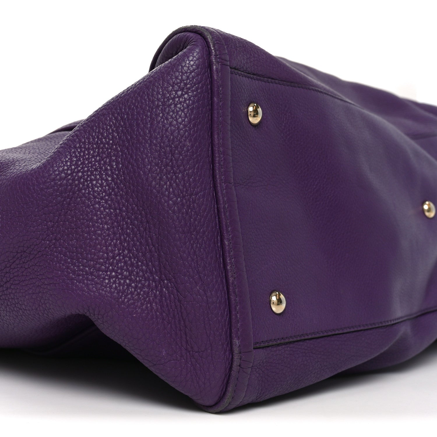 Gucci Pebbled Calfskin Large Soho Shoulder Bag Shine Purple 9 of 11