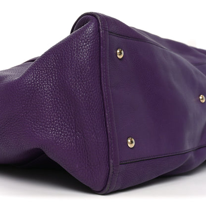 Gucci Pebbled Calfskin Large Soho Shoulder Bag Shine Purple 9 of 11