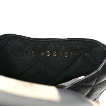 Chanel Lambskin Quilted CC Wedge Sandals 38 Black 8 of 13