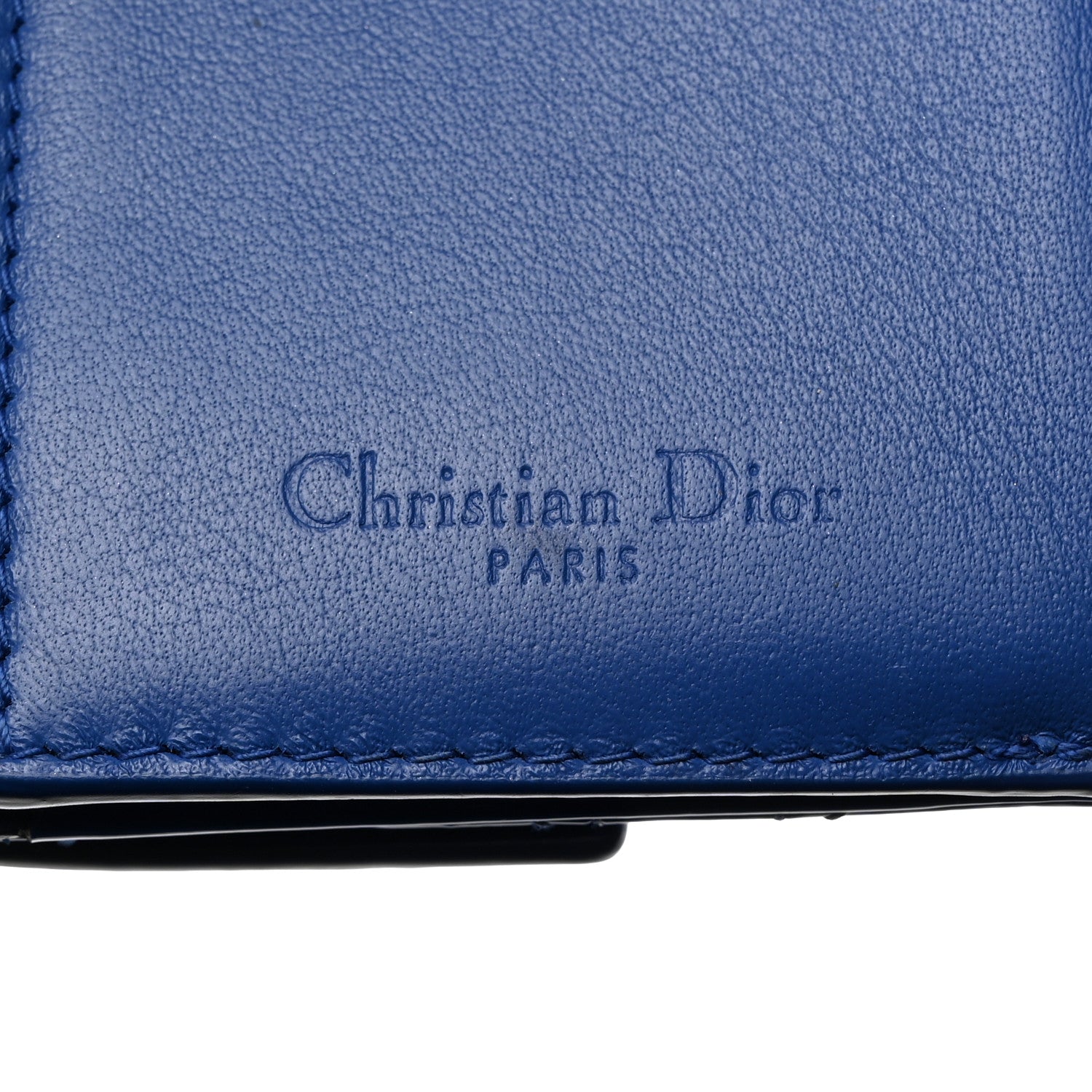 Christian Dior Patent Cannage Lady Dior Lotus Wallet Blue 6 of 8