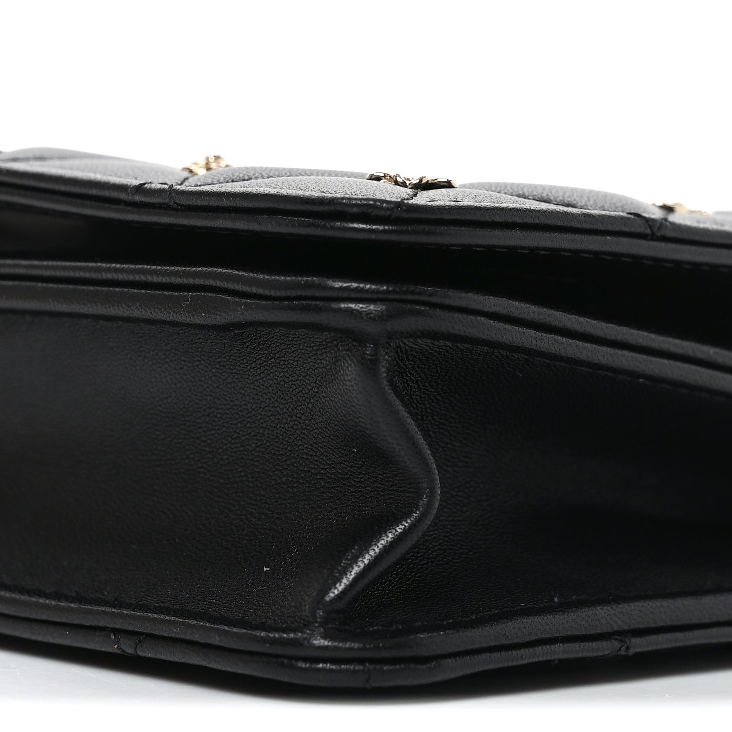 Lambskin Quilted All About Chanel Charm Wallet On Chain WOC Black