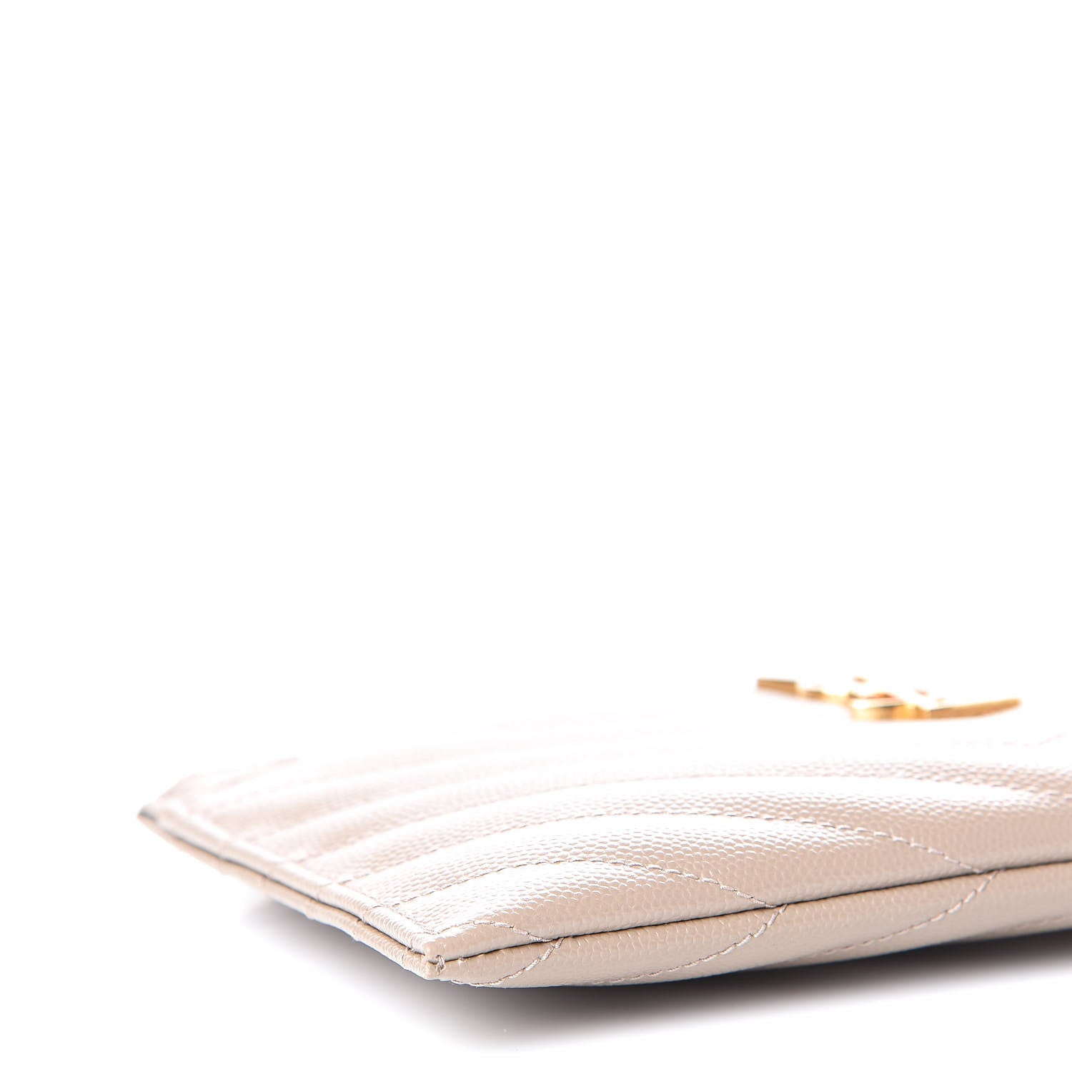 Saint Laurent Grain De Poudre Chevron Monogram Bill Pouch Rose Poudre 6 of 10
