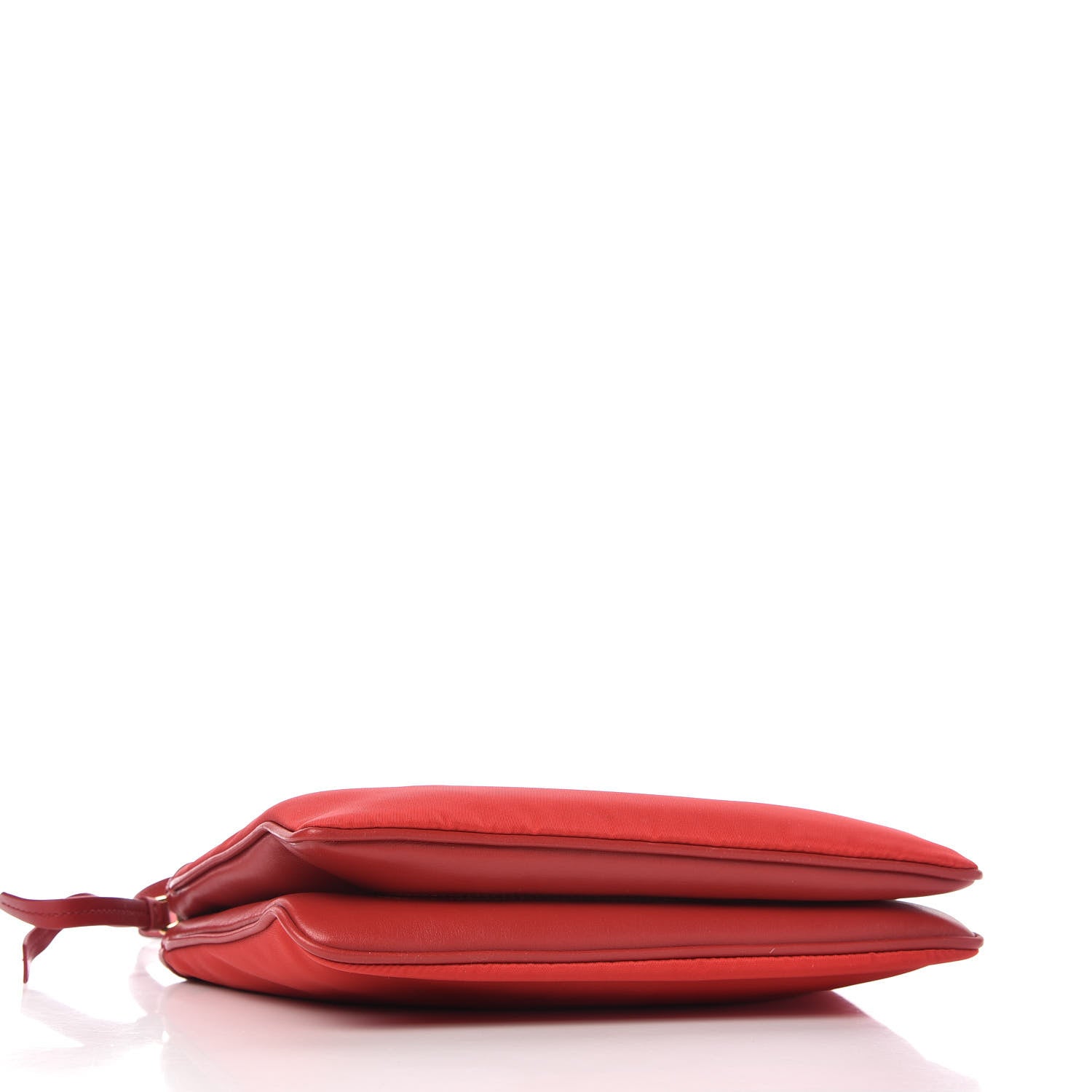 Prada Tessuto Nylon Soft Calf Double Zip Crossbody Bag Rosso 4 of 11