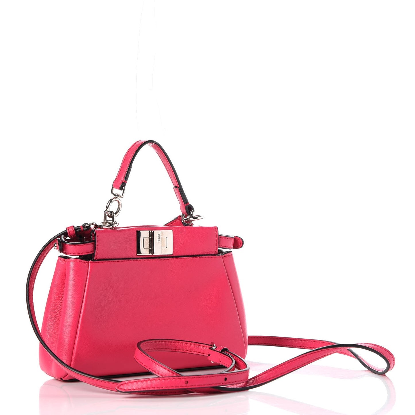 Shiny Nappa Micro Peekaboo Iconic Satchel Fuxia