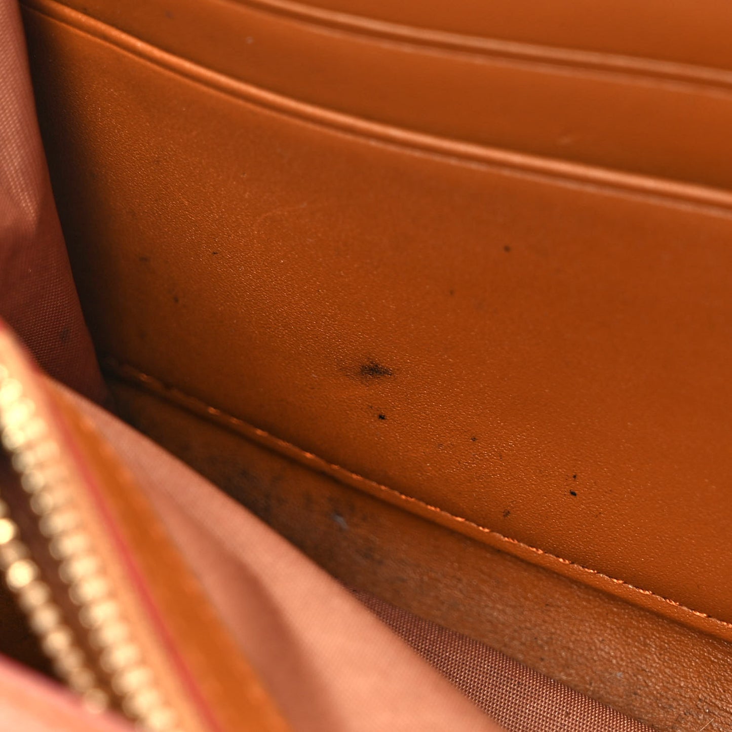 Calfskin Visetos Monogram Patricia Color Block Wallet On Chain Cognac White