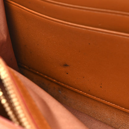 MCM Calfskin Visetos Monogram Patricia Color Block Wallet On Chain Cognac White 10 of 10