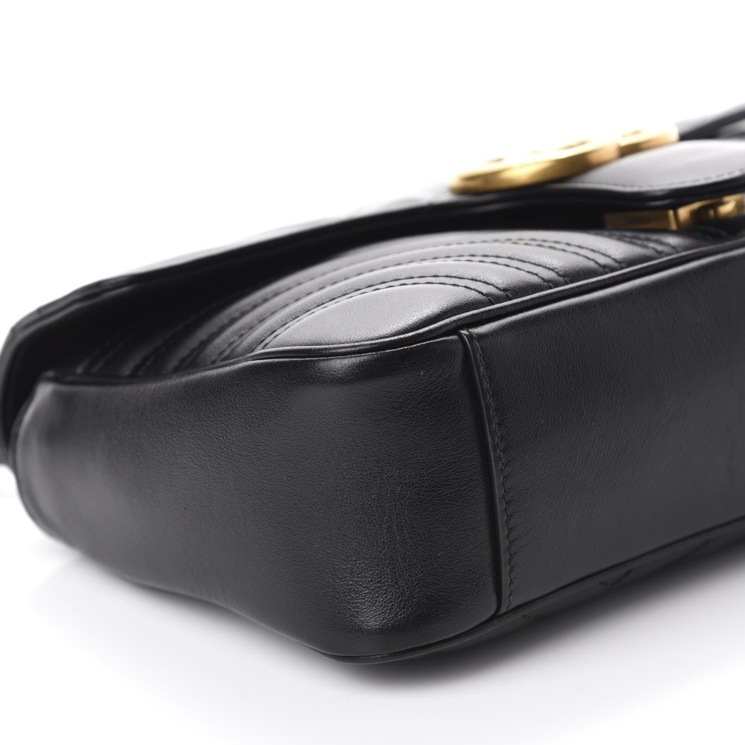 Gucci Calfskin Matelasse Small GG Marmont Shoulder Bag Black 6 of 11