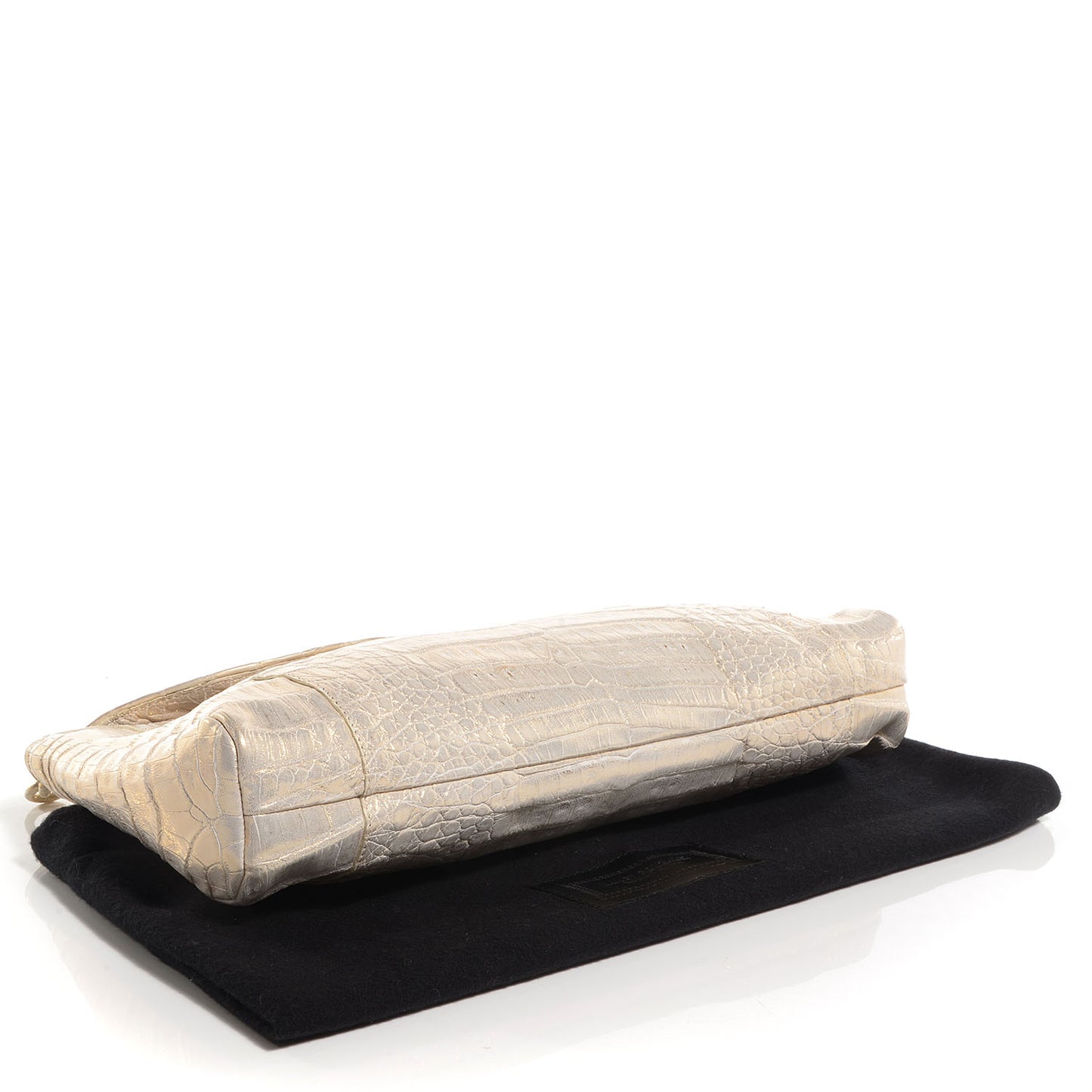 Crocodile Convertible Clutch Gold
