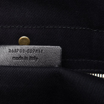 Saint Laurent Calfskin Canvas Large Muse Two Navy 9 of 13