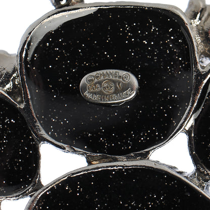 Chanel Glitter Enamel CC Brooch Black 4 of 5