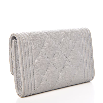 Chanel Caviar Quilted Boy Card Holder Wallet Grey 3 of 8