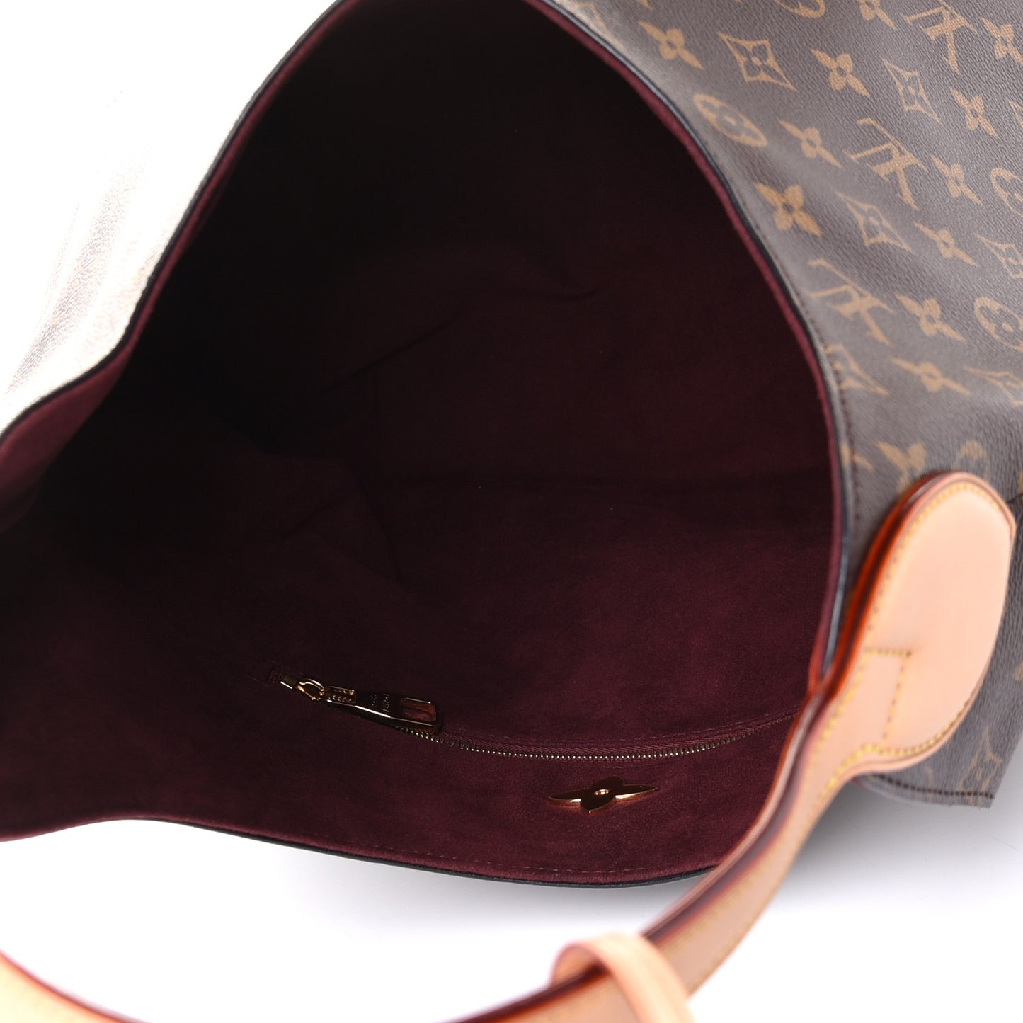 Monogram Flower Hobo Beige