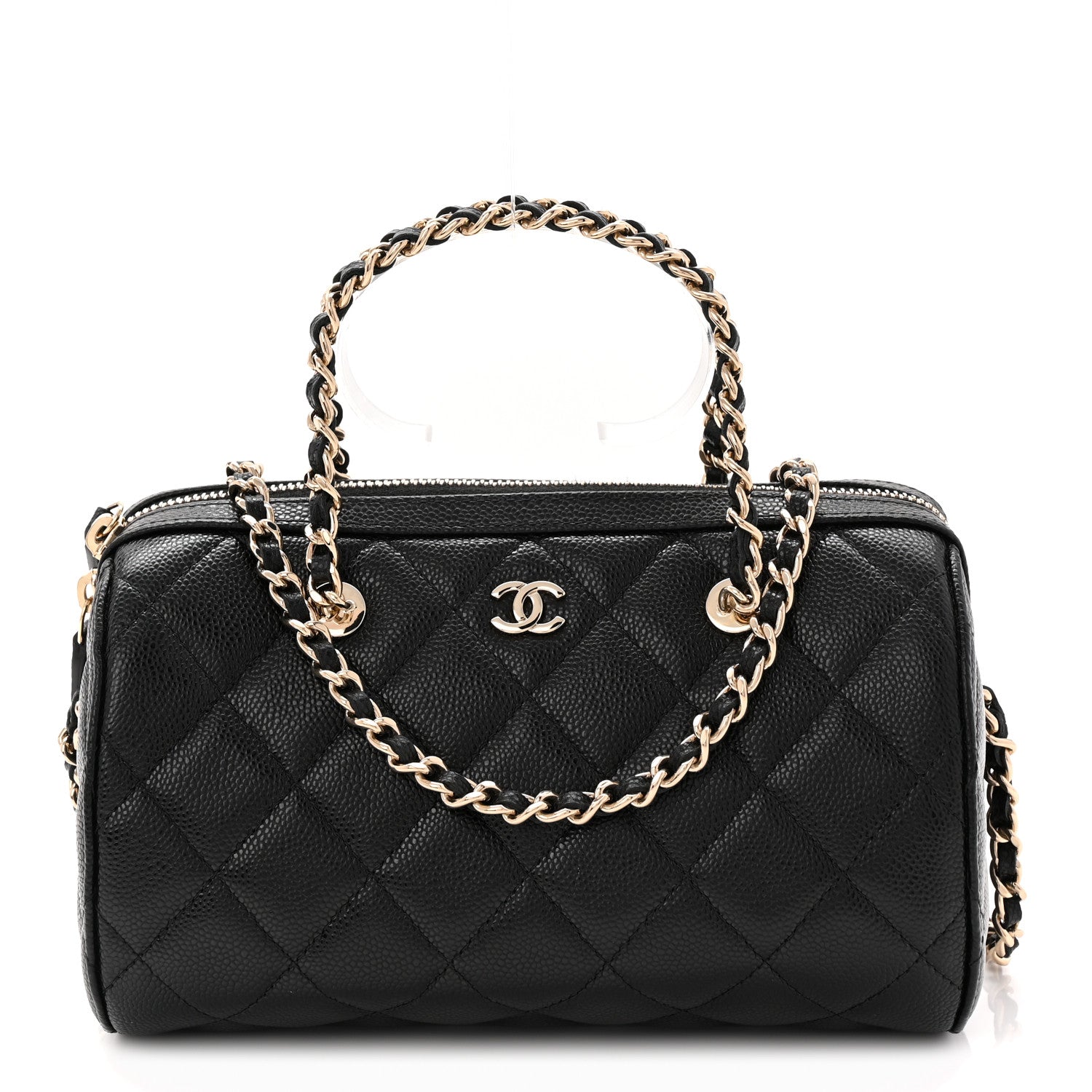 Chanel Caviar Quilted Barrel Clutch With Chain  Black 1 of 11