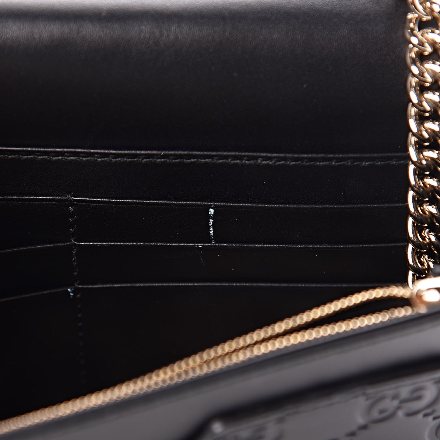 Guccissima Signature Bowy Chain Wallet Black