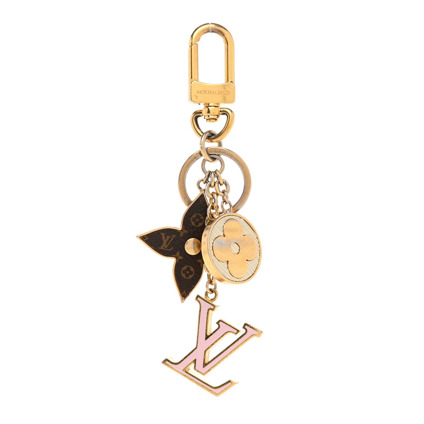 Metal Monogram Epi Spring Street Bag Charm Key Holder Gold