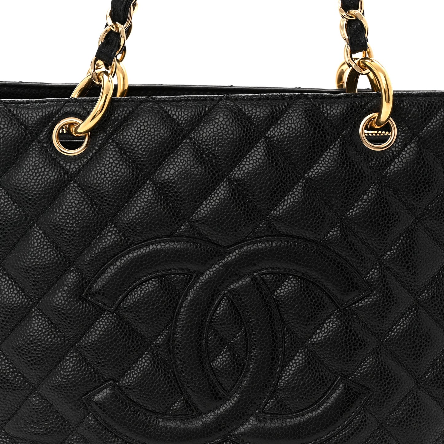 Caviar Quilted Grand Shopping Tote GST Black
