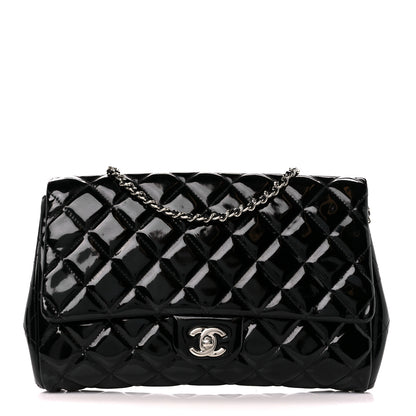 Chanel Patent Quilted Clutch with Chain Flap Black 1 of 11