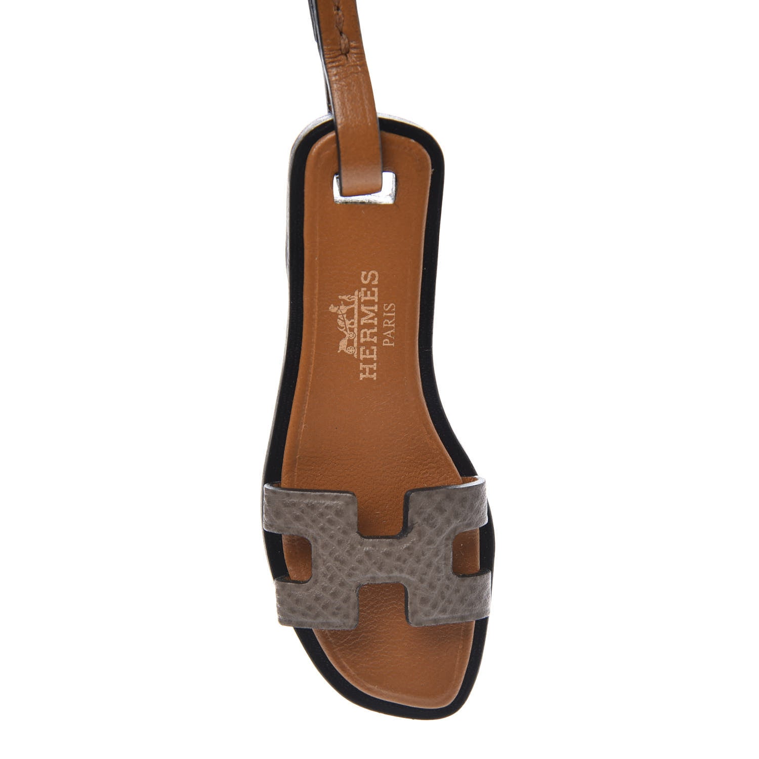 Hermes Epsom Butler Calfskin Hunter Oran Nano Bag Charm Etoupe 3 of 4