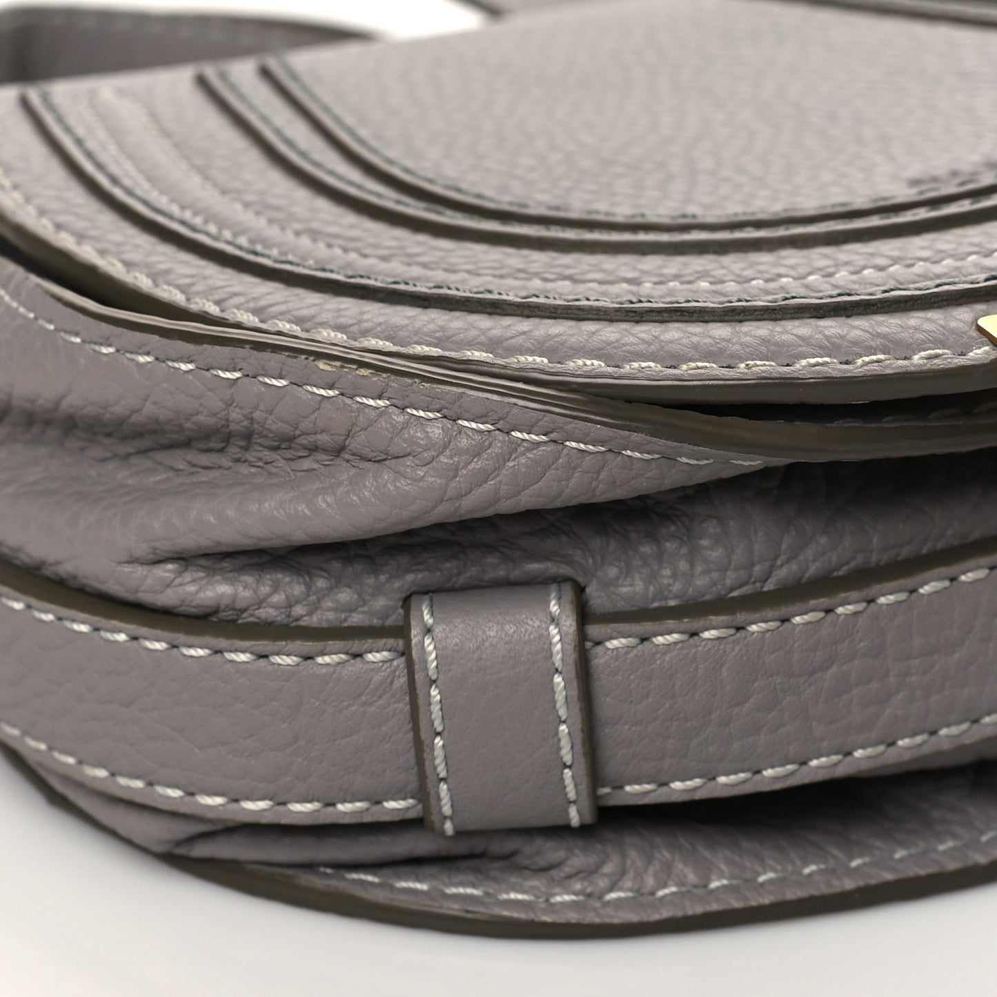 Calfskin Mini Marcie Round Crossbody Bag Cashmere Grey