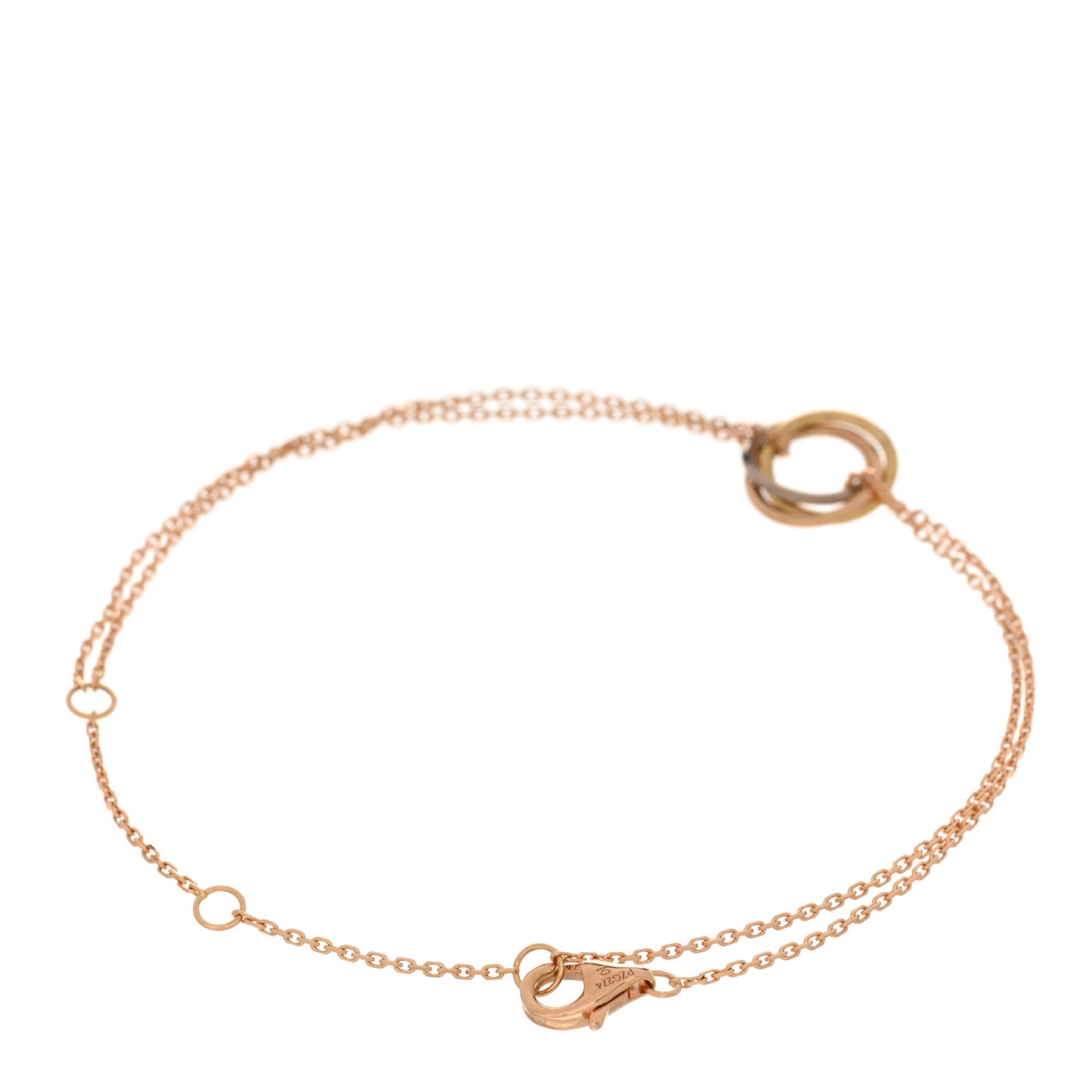 18K Pink Yellow White Gold Trinity Bracelet