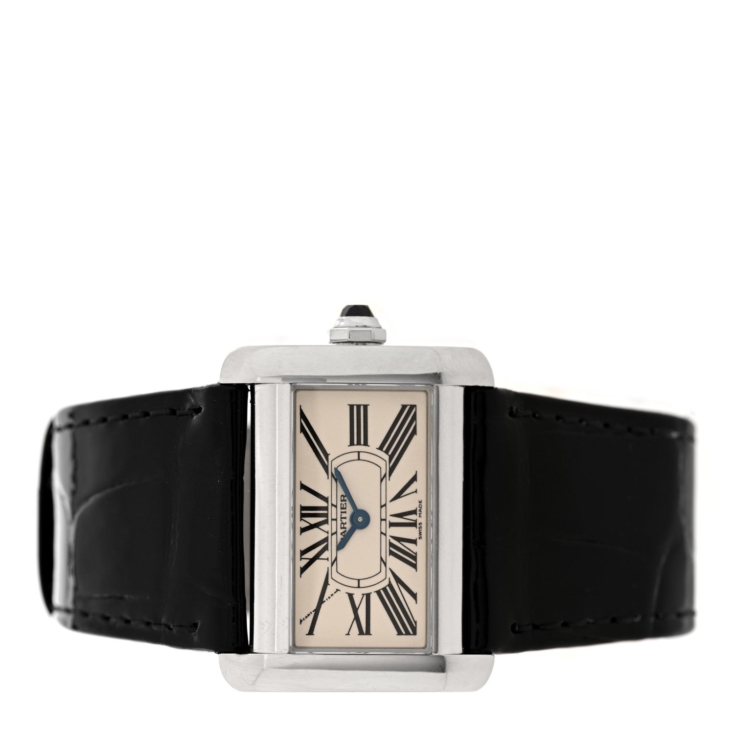 Cartier Stainless Steel Alligator 32mm Tank Divan Quartz Watch