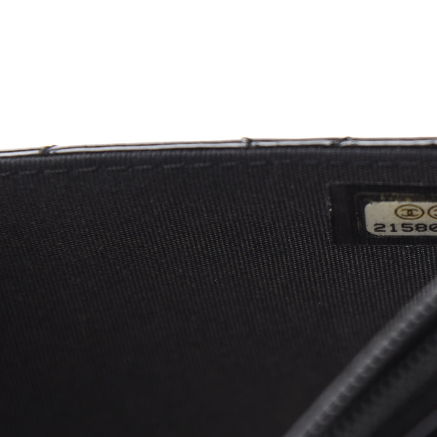 Patent Calfskin Quilted Boy Wallet On Chain WOC Black