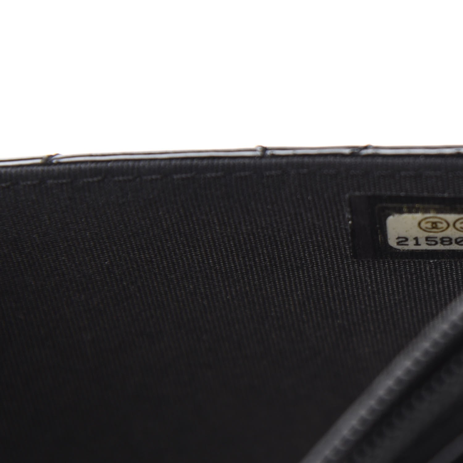 Chanel Patent Calfskin Quilted Boy Wallet On Chain WOC Black 10 of 12