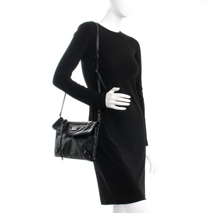 Balenciaga Agneau Classic Hardware Envelope Strap Clutch Black 2 of 8