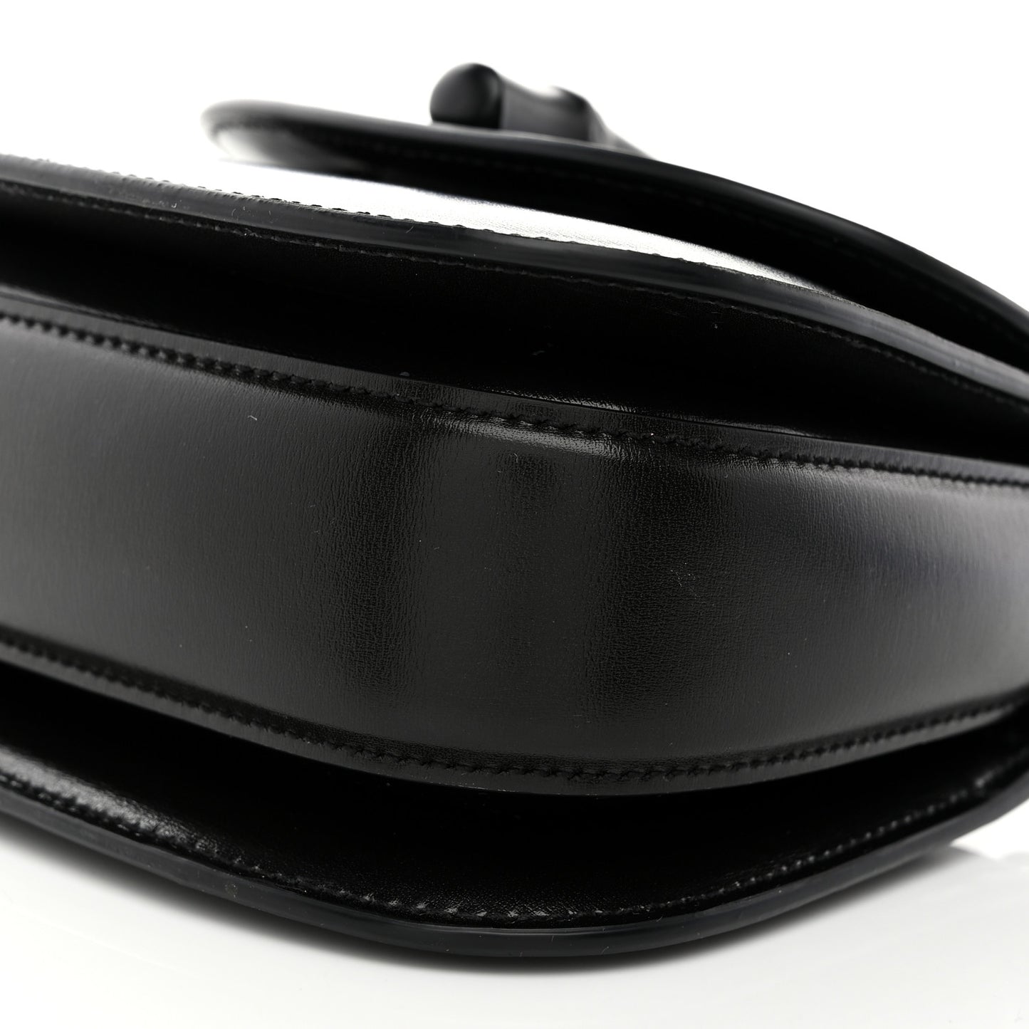 Boarded Dyana Lux Calfskin Web Monochrome Mini Bamboo 1947 Top Handle Bag Black
