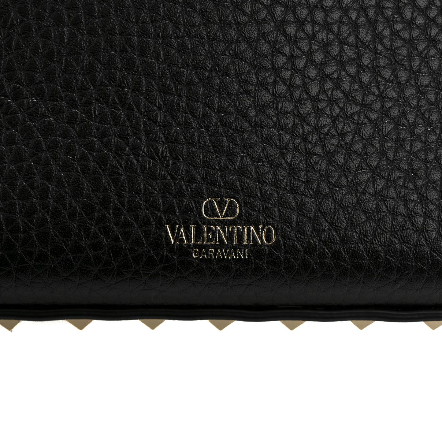 Pebbled Calfskin Medium Rockstud Flip Lock Shoulder Bag Black