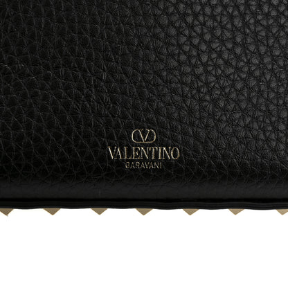 Valentino Garavani Pebbled Calfskin Medium Rockstud Flip Lock Shoulder Bag Black 7 of 14