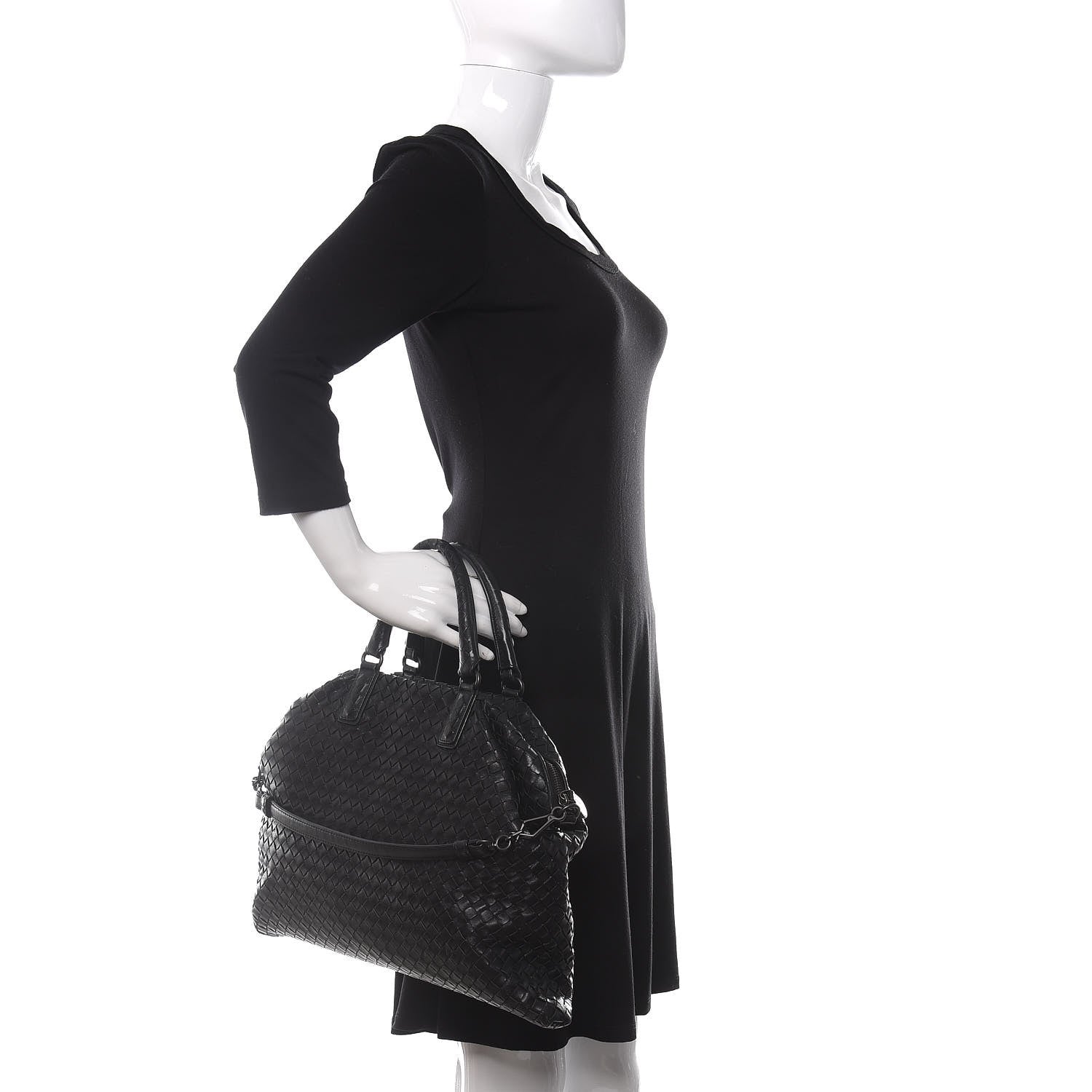 Bottega Veneta Nappa Intrecciato Medium Convertible Tote Black 2 of 11