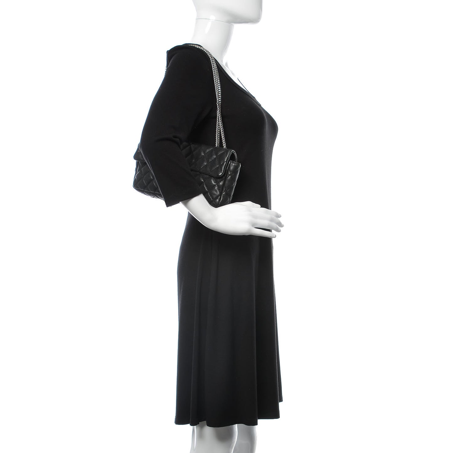 Lambskin Quilted East West Flap Bijoux Chain Black