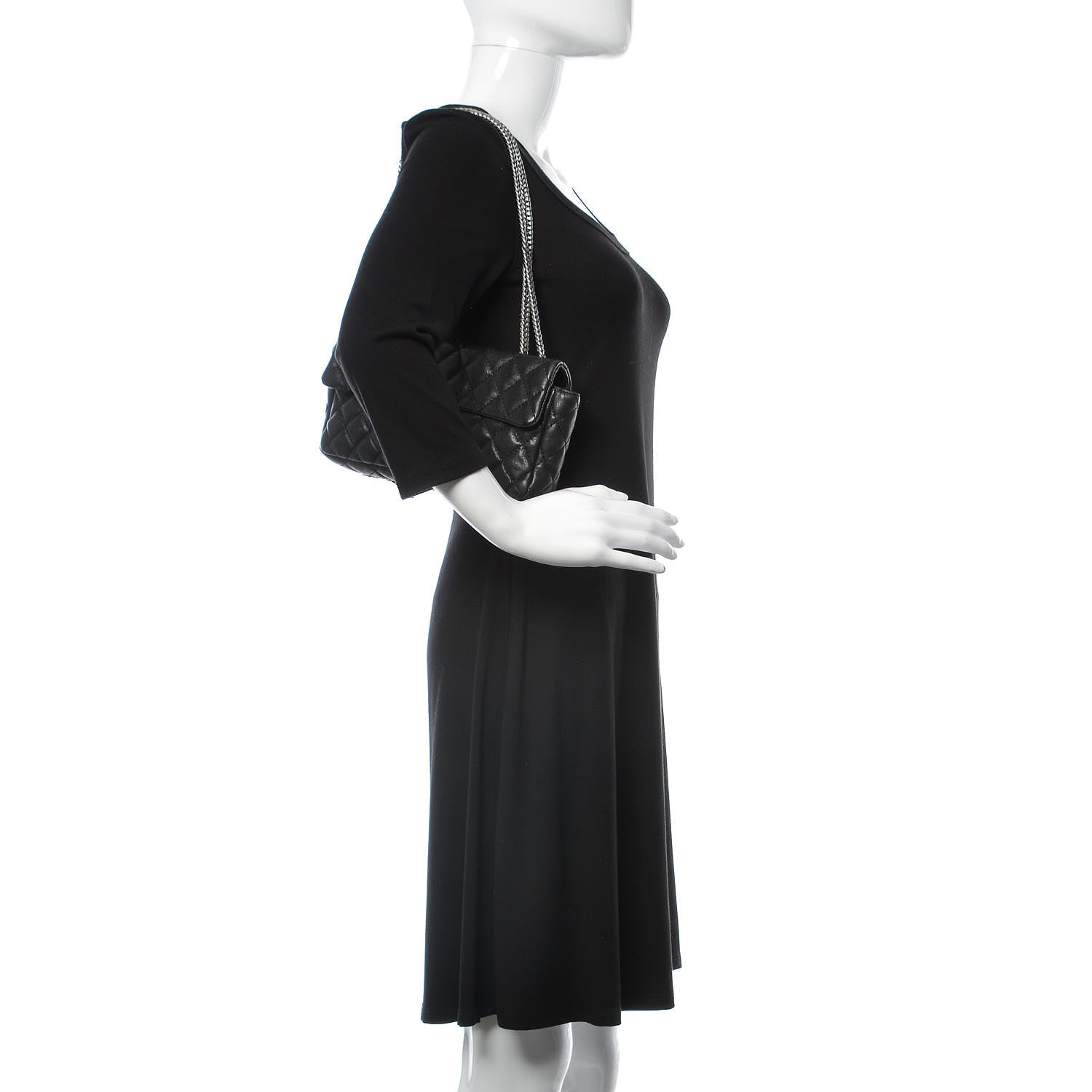 Chanel Lambskin Quilted East West Flap Bijoux Chain Black 2 of 10