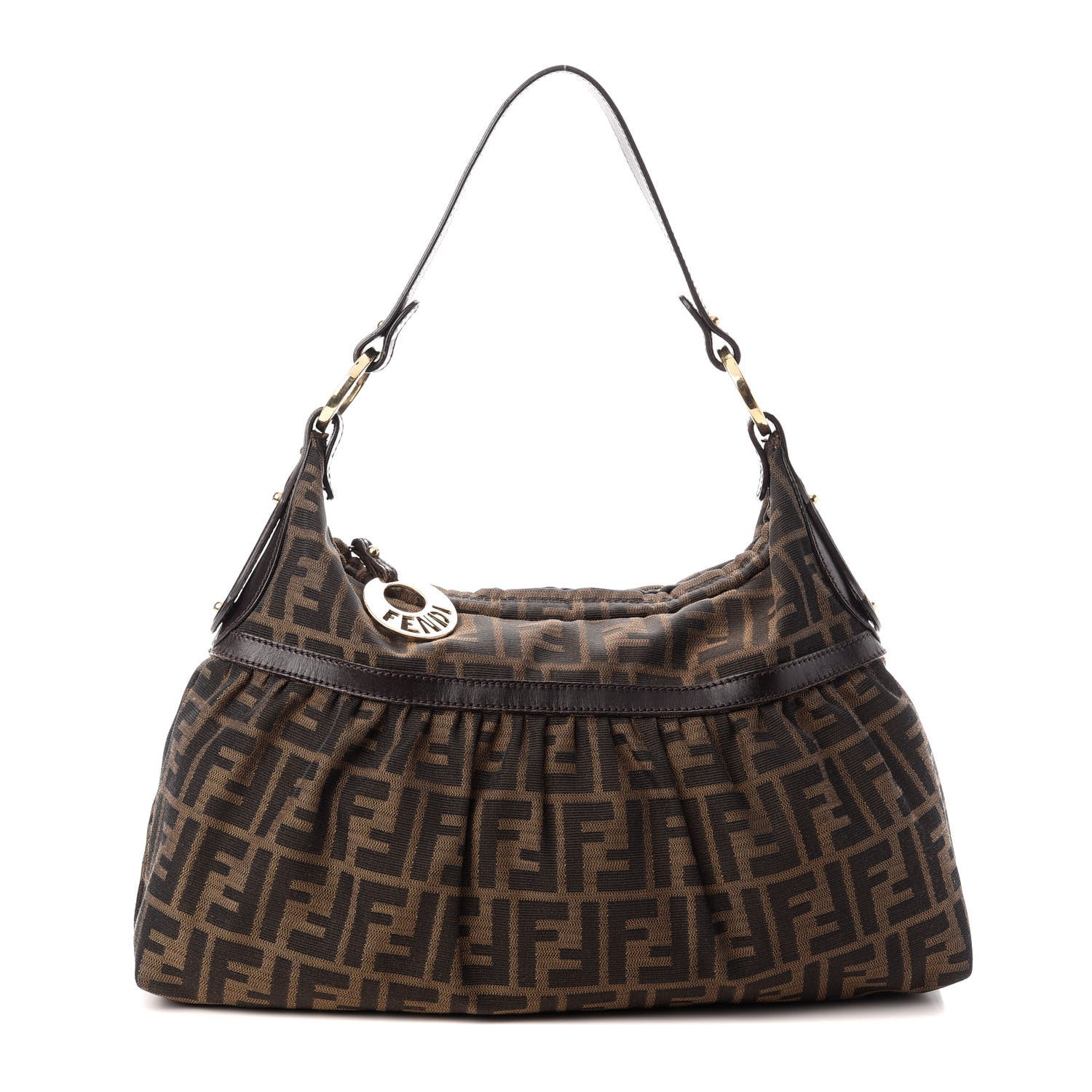 Fendi Zucca Cuoio Lucido Chef Hobo Tobacco Moro 1 of 8