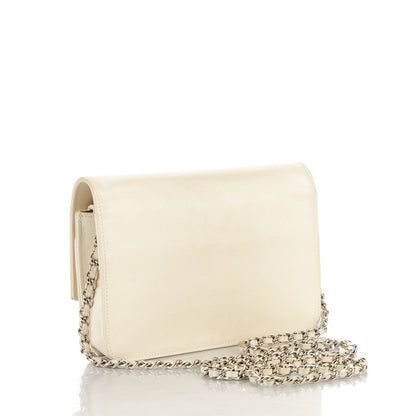 Chanel Caviar Sevruga Wallet On Chain WOC White 3 of 8
