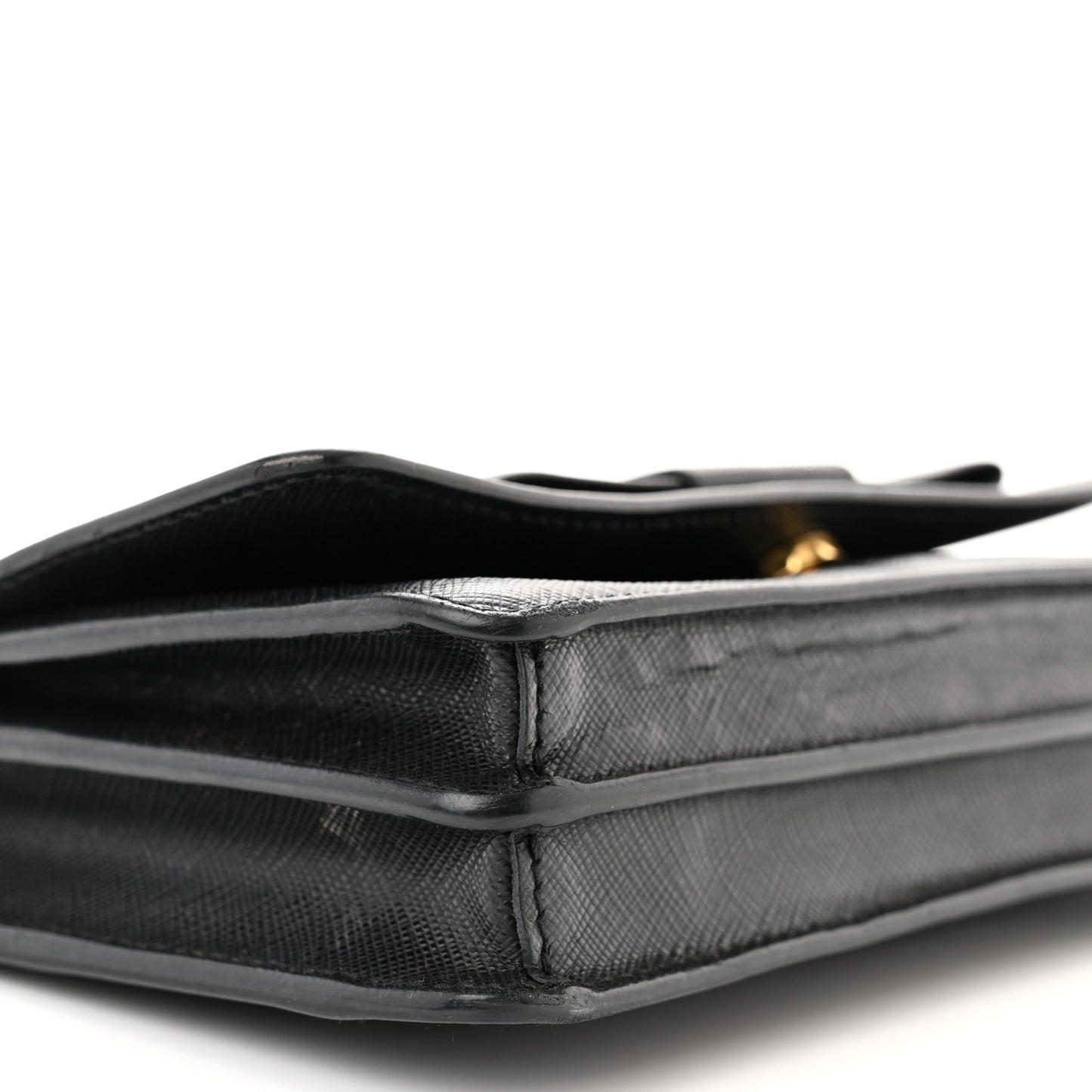 Saffiano Lux Bow Crossbody Bag Black
