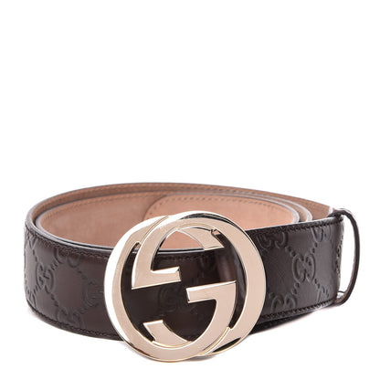 Gucci Guccissima Signature Interlocking G 40mm Belt 95 38 Chocolate 1 of 7
