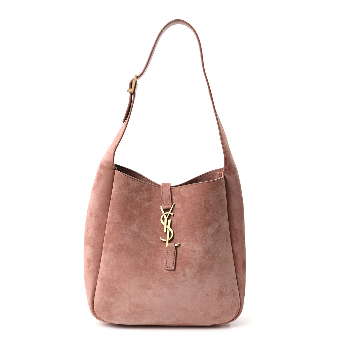 Saint Laurent Suede Calfskin Small Le 5 A 7 Soft Hobo  Barely Pink 1 of 10